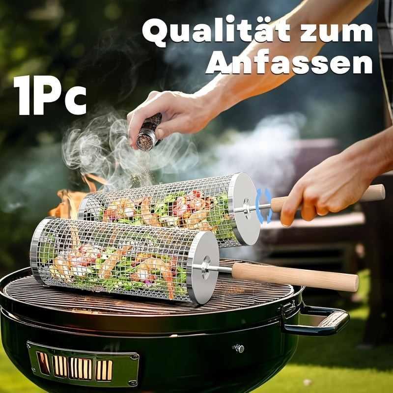 ROLLGRILL – Stainless Steel Rolling Grill Basket