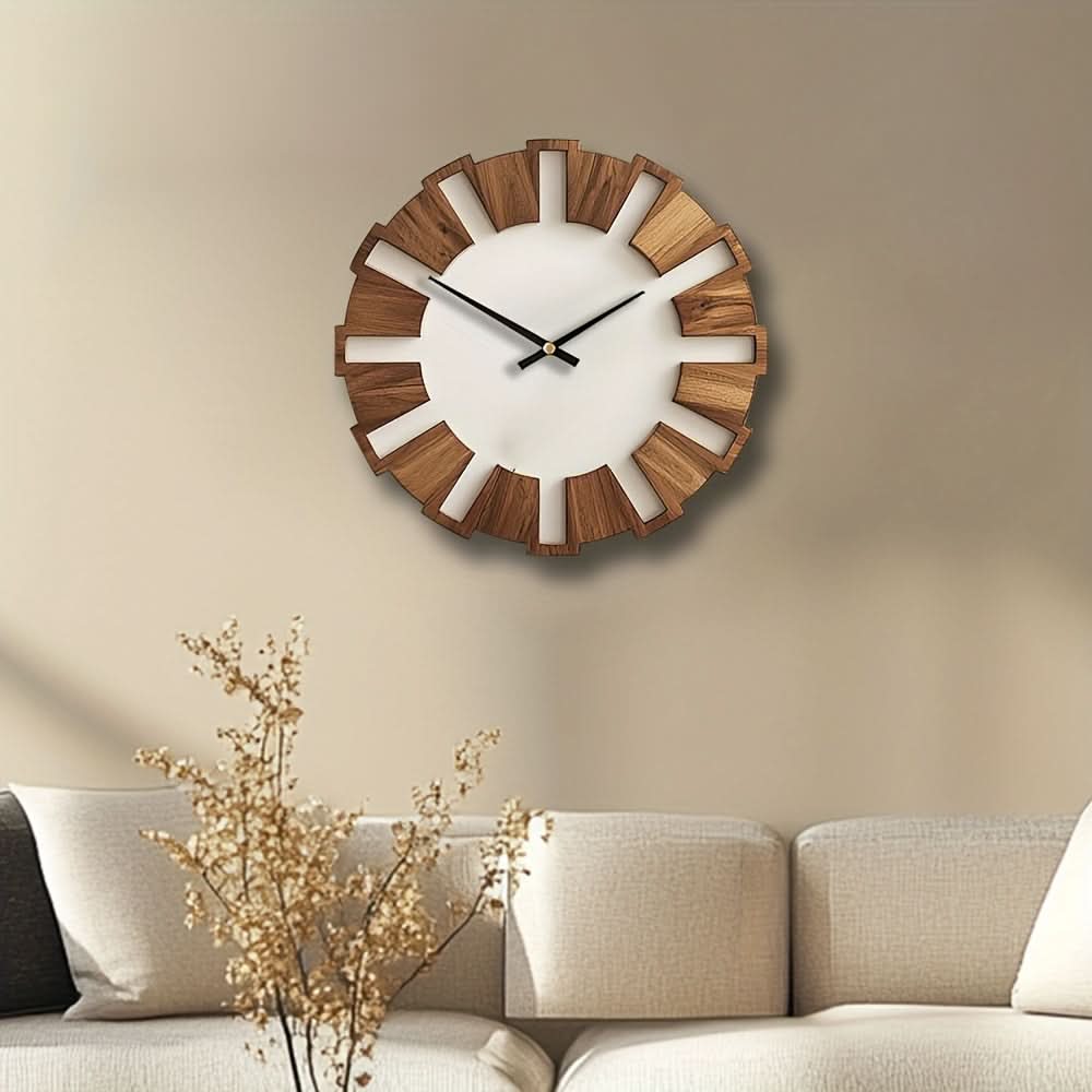 Oakvale Vintage Stille Holz-Wanduhr