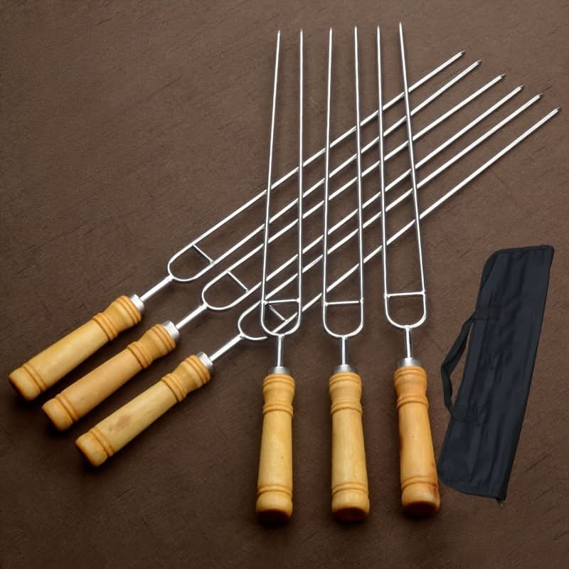 GRILLSKEW – 6PCS Stainless Steel Barbecue Skewers Set