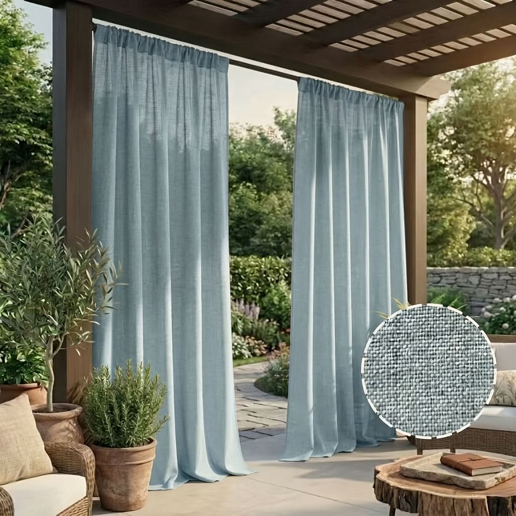 CURTAINLIVA – Bohemian Outdoor Curtains with Linen-Like Texture