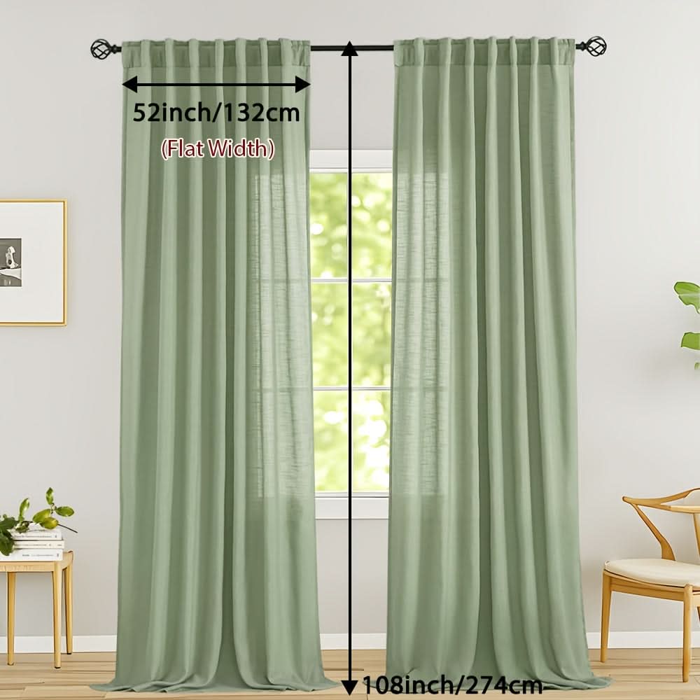 LINVIA – Flax Linen Sheer Curtains for Soft Light Filtering and Privacy Drapery