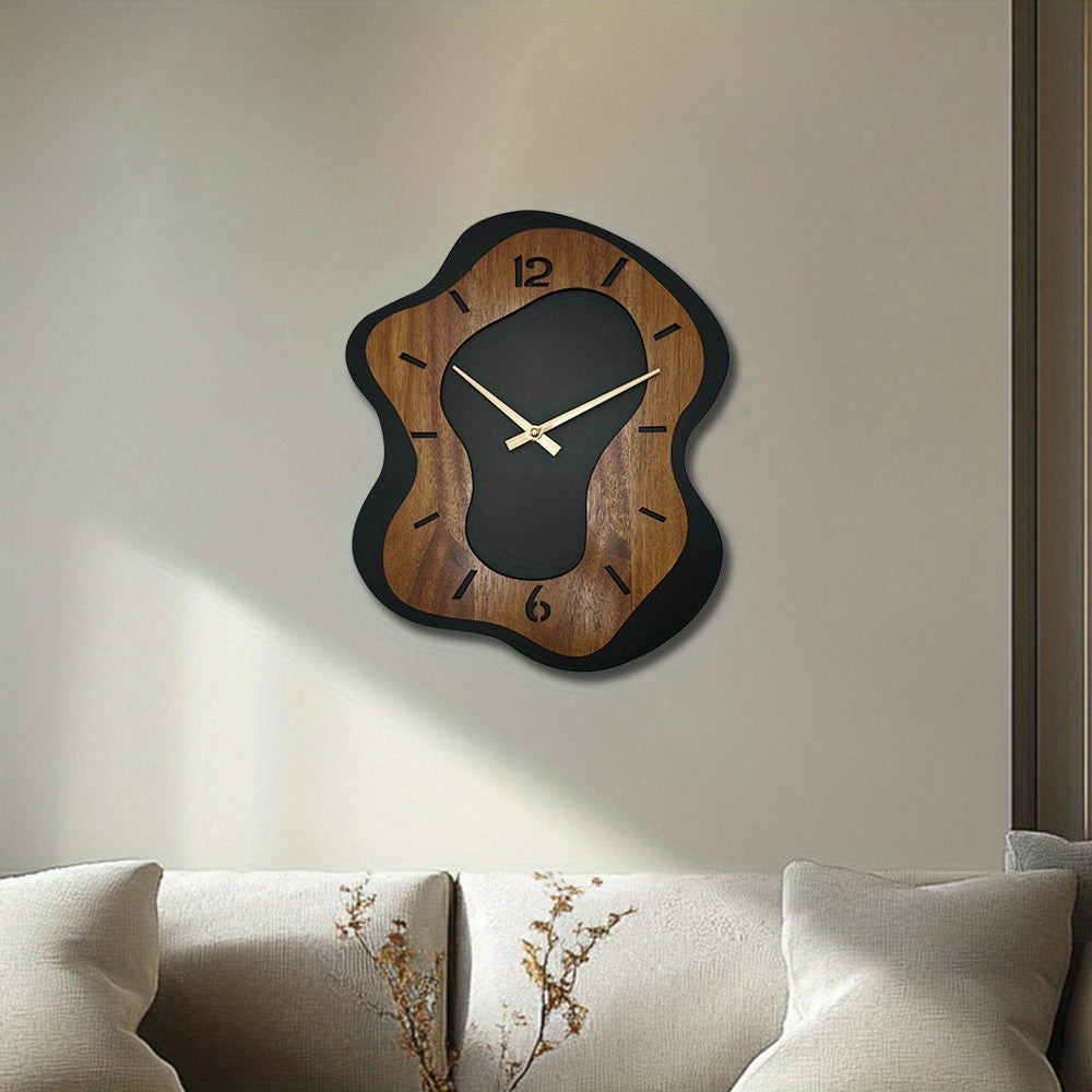 WOODMERE Irregular Wooden Battery Wall Clock
