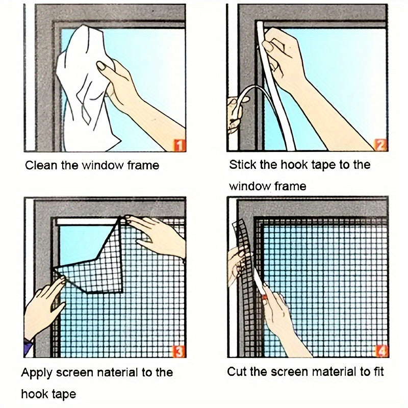 BUGMESH – Self-Adhesive Mosquito Window Net Kit 5