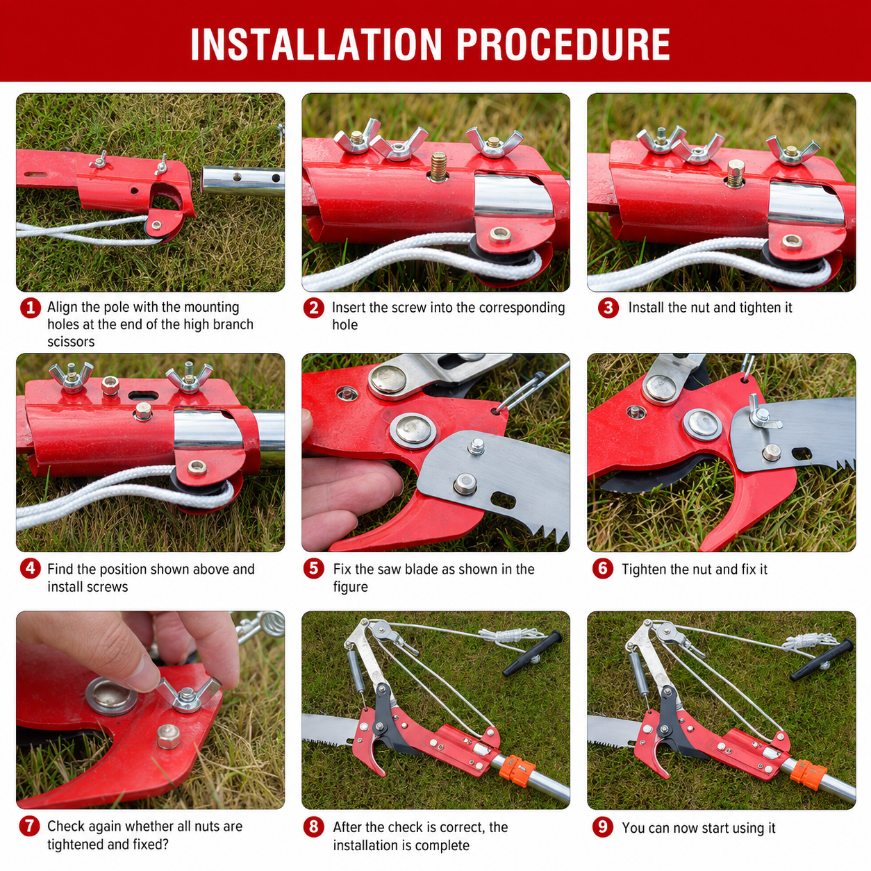 Treetrim Pro - Ausziehbare Baumschere mit SK5-Stahlklinge & Doppelrollensystem