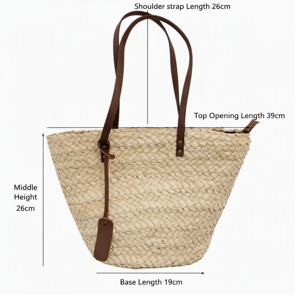 SUNHAVEN – Woven Straw Beach Tote Bag