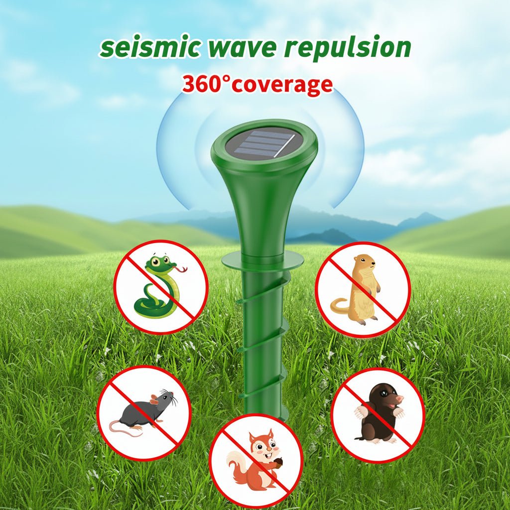 VERDAGUARD – Solar Mole Repellent with Silent Vibration for Eco-Friendly Garden Protection