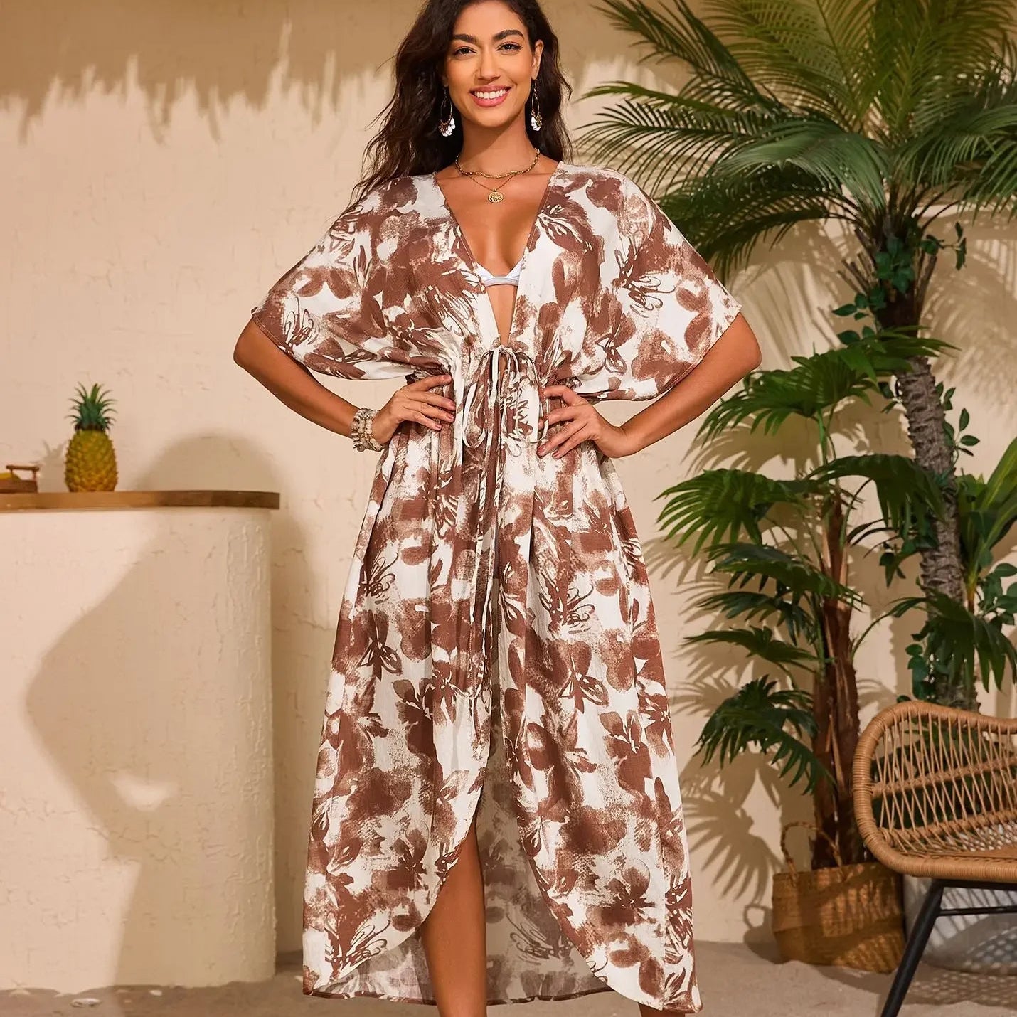Elegant Boho Kimono Cardigan - Lightweight Summer Swimsuit Coverup for Women 9