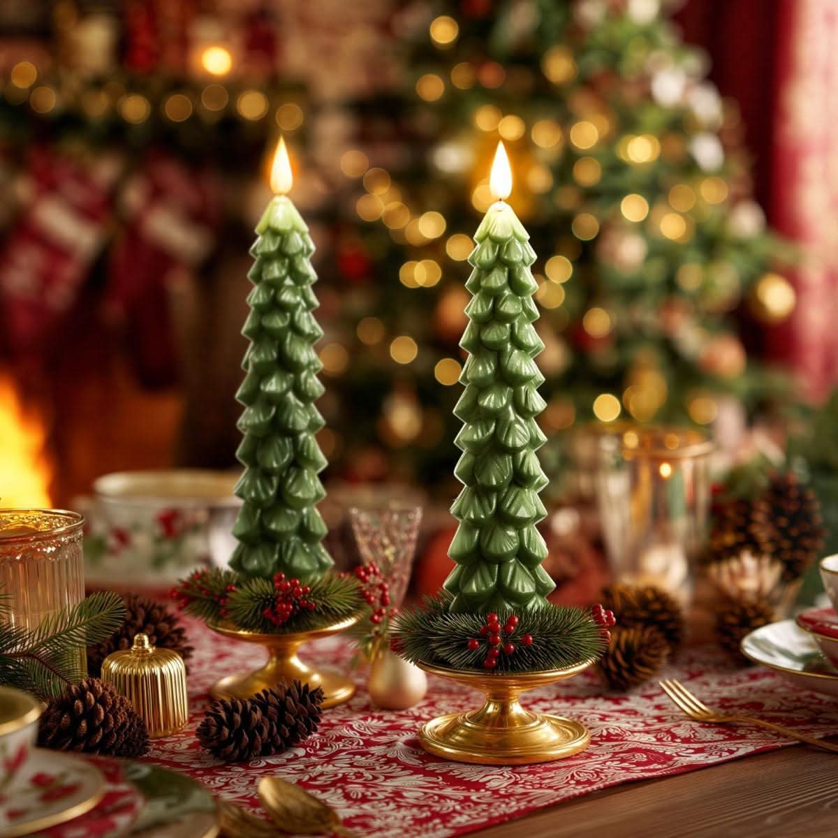 YULECANORA – Dekorative Weihnachtsbaumkerzen für eine elegante Tischgestaltung