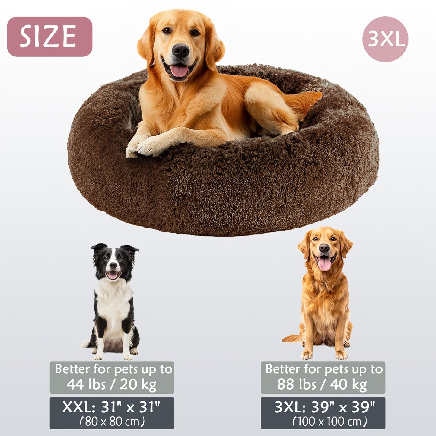 HUGAFUR - Ultra-Soft Faux Fur Dog Bed for Large Dogs & Cats, Anxiety Relief 14