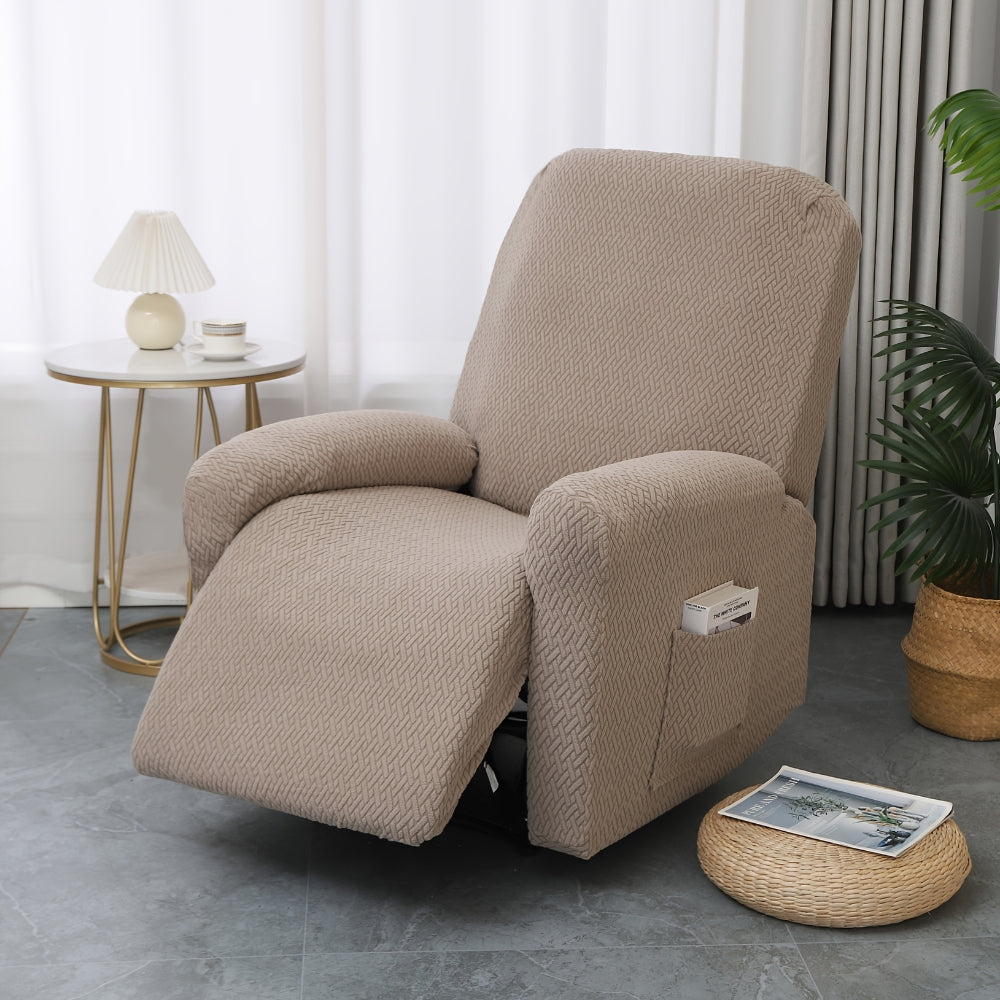 Juno Fitted Recliner Chair Cover with Side Pocket for Comfort & Style 9