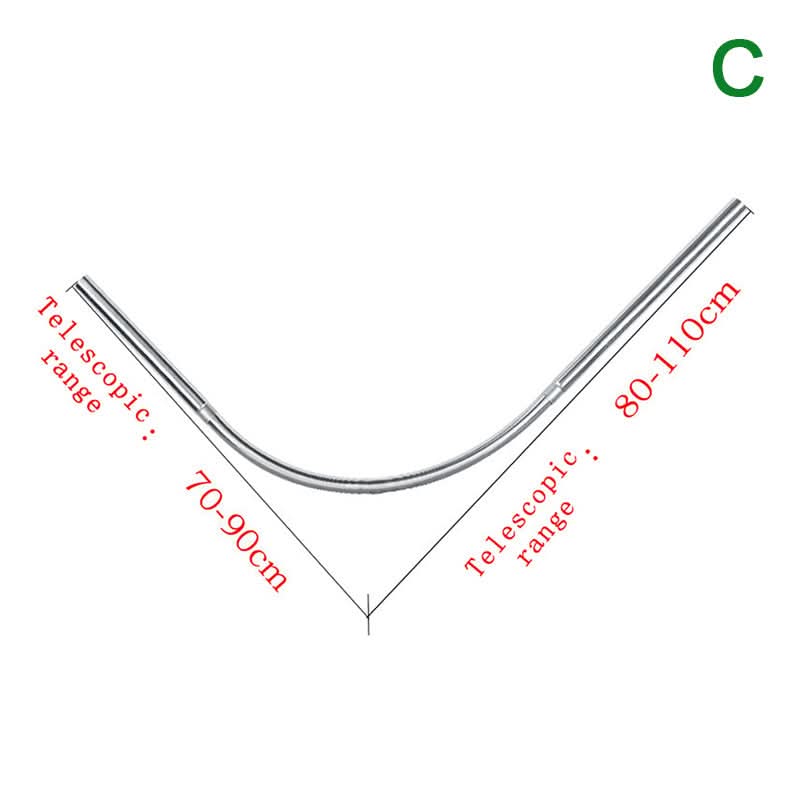 FLEXICURVE – Extendable L-Shaped Shower Curtain Rod with Punch-Free Stainless Steel Installation for Modern Bathrooms