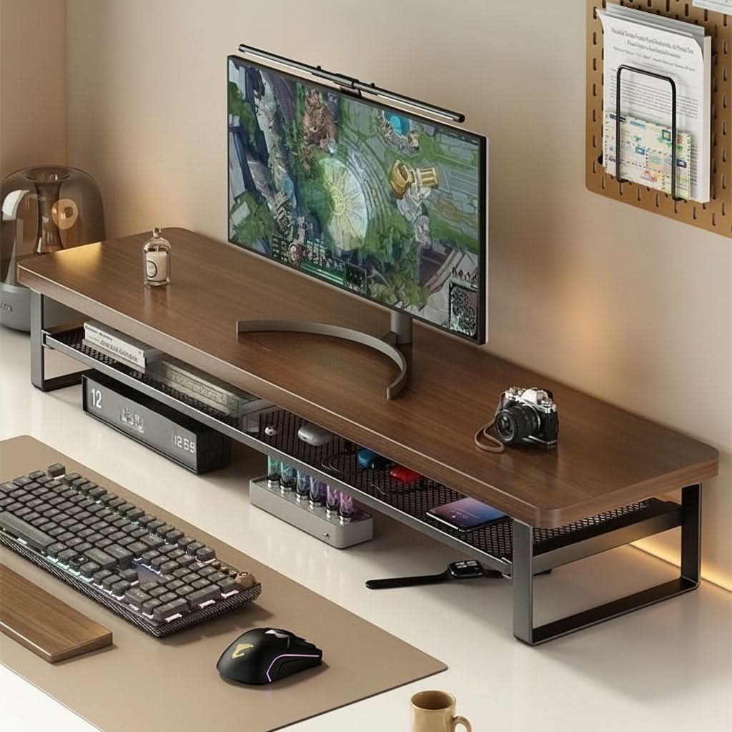 Monostand - Dual-Layer Computer Monitor Stand with Pull-Out Storage Drawer 8