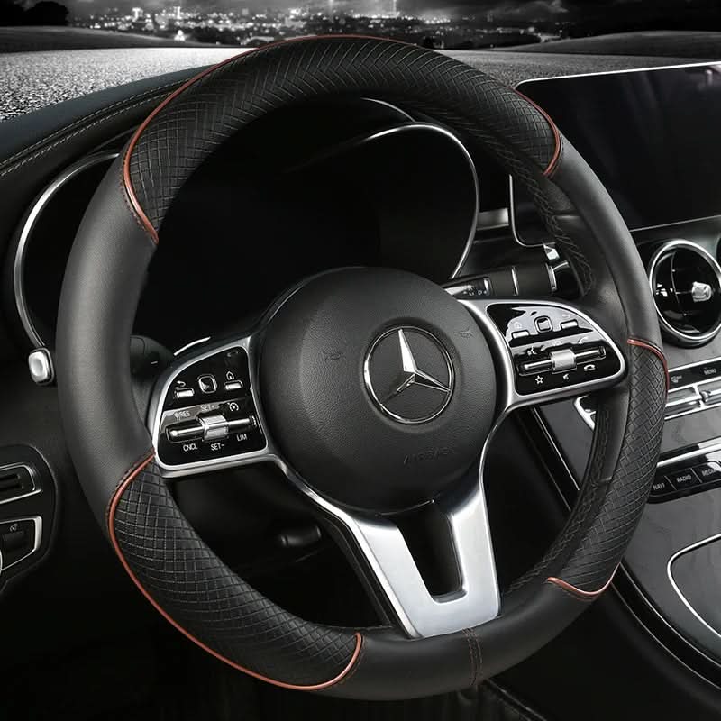 ROADLUX - Leather Steering Wheel Cover with Diamond Grip, Anti-Slip Design 8