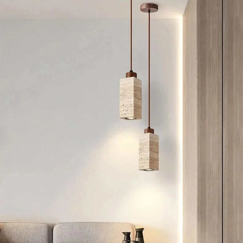 CAVESTONE – Wabi Sabi Gelbe Stein-Hängeleuchte