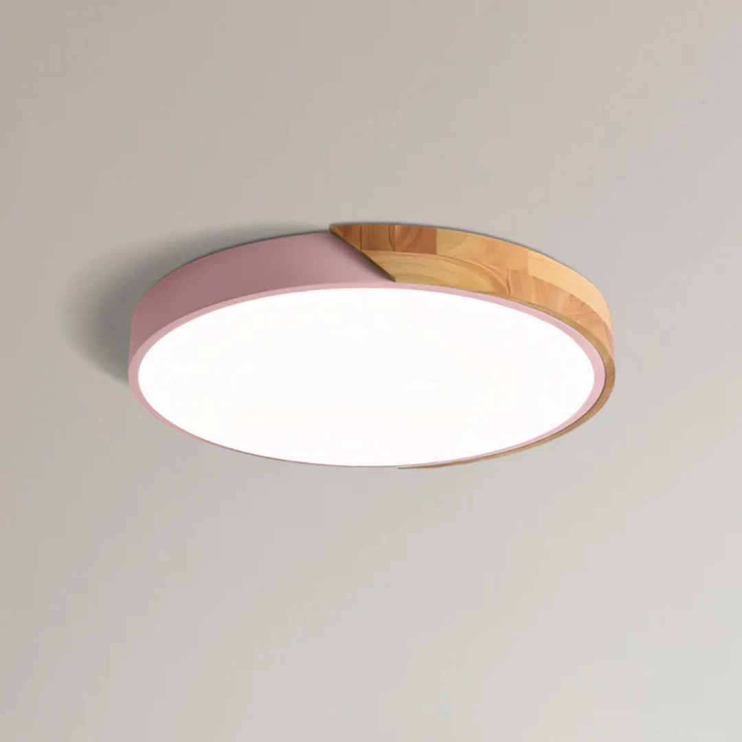 Scandinavian Wooden LED Ceiling Light - Modern Flush Mount Fixture for Home 13