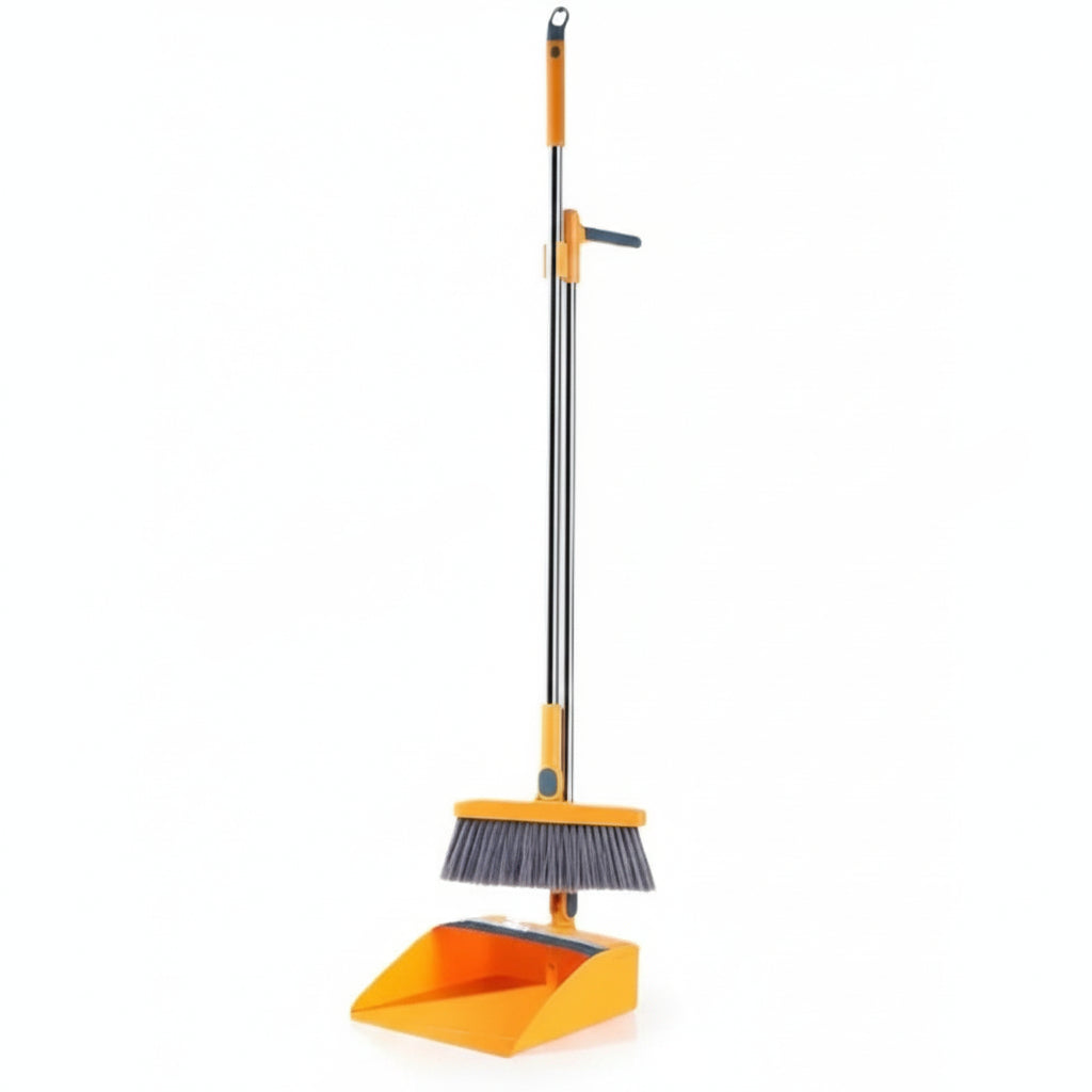 CLEANSWEEP PRO - Rotatable Broom and Dustpan Set with Comb Teeth for Easy Cleaning
