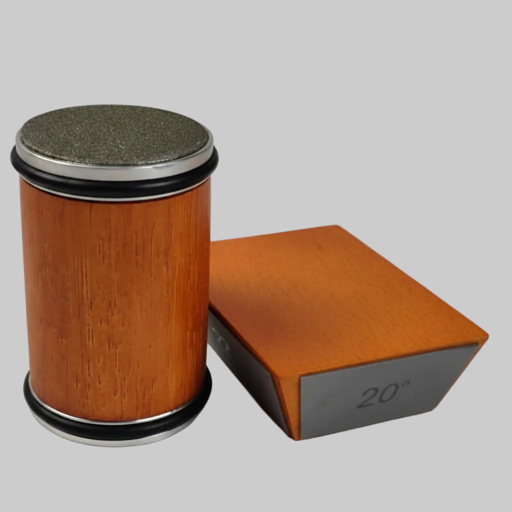 DIASHARP - Precision Rolling Knife Sharpener with Diamond Grinder & Wooden Base