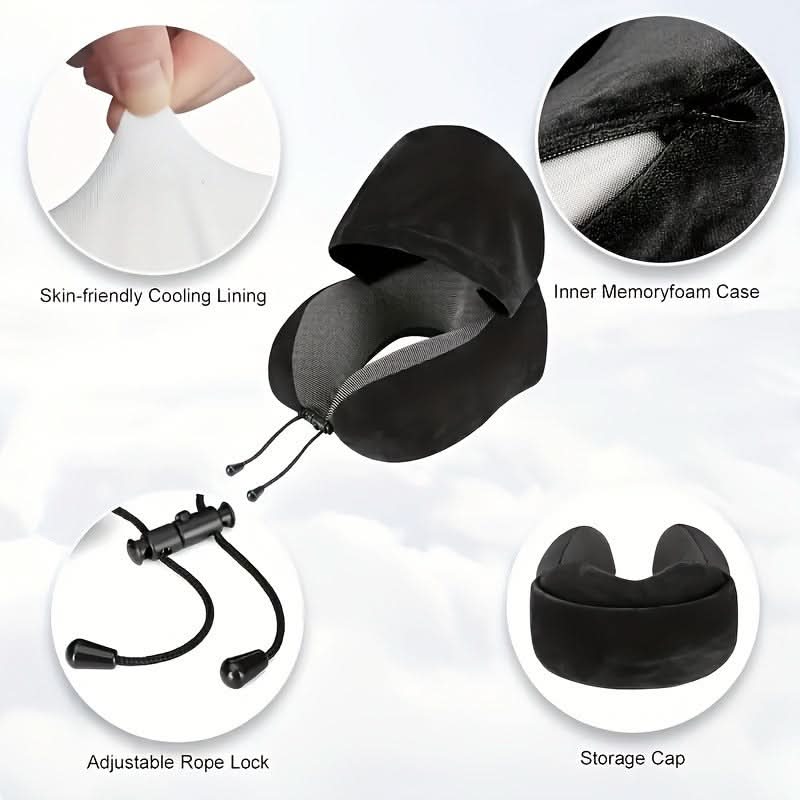 COZYCURVE – U-Shaped Hooded Pillow for Relaxing Comfort