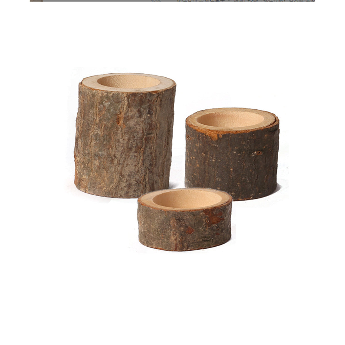 CANDLEFLOW – Dreiteiliges Holz-Teelicht-Dekor-Set