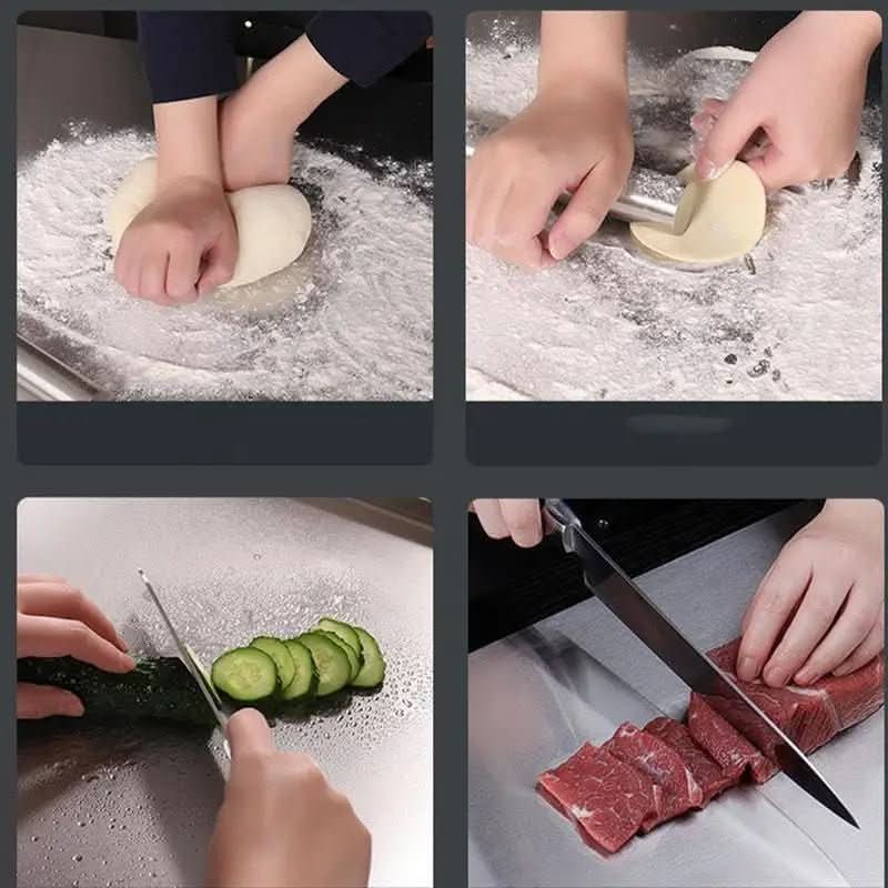 SteelPrep - Stainless Steel Food Prep Board with Non-Slip Feet & Integrated Edge 4