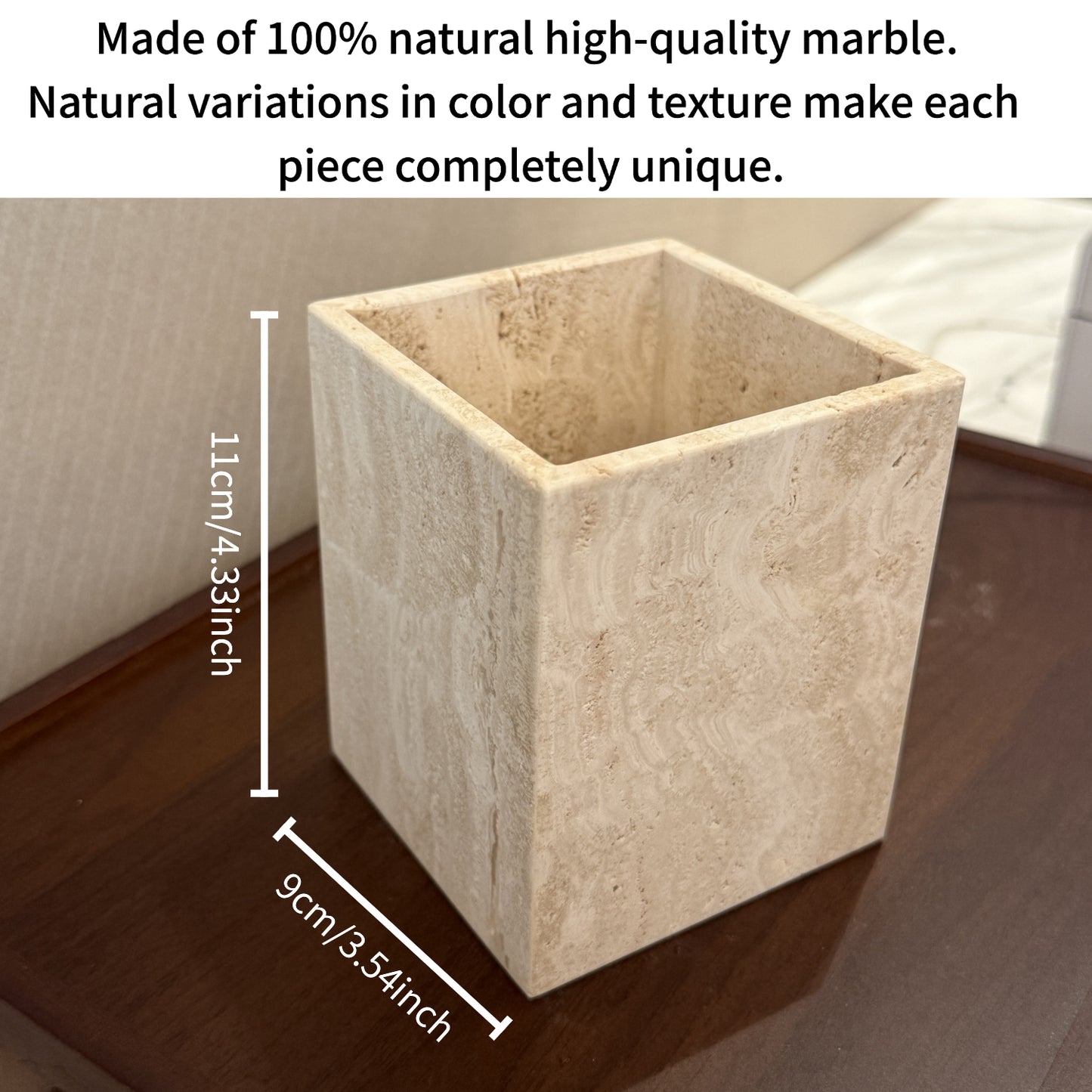 TRAVERTINE VAULT – Natural Stone Vanity Organizer