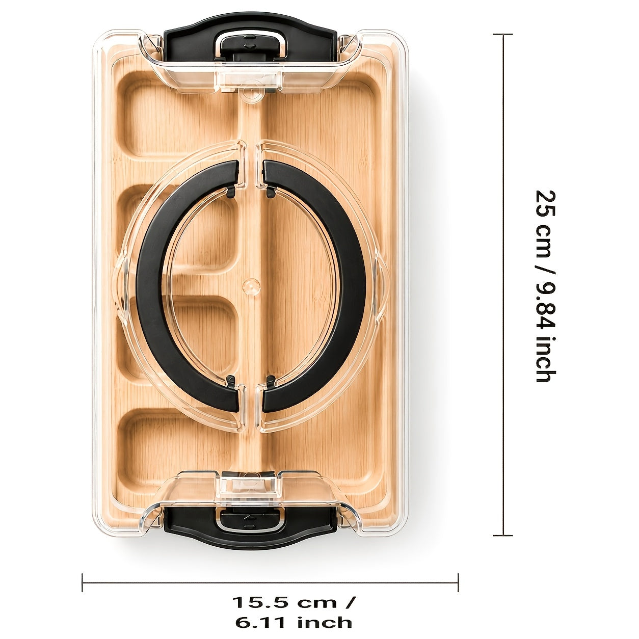 BAMBOX – Bamboo Divided Snack Tray with Lid for Organized Serving and Portable Food Storage