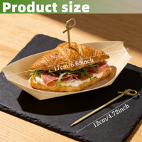 BAMBIOAT – Disposable Wooden Service Boats for Elegant Party Food Presentation and Serving