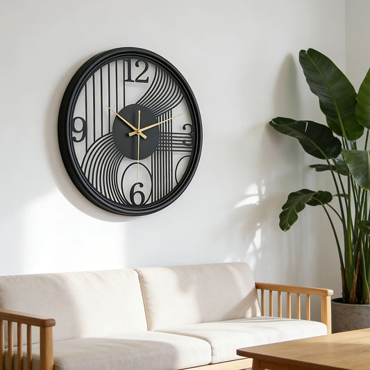 AUREN – 40cm Golden 3D Iron Silent Wall Clock for Modern Home Decor