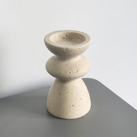 TRAVERTINE LUX – Natural Marble Candle Holders Set