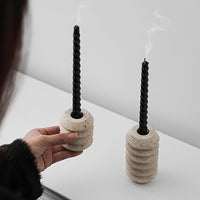 ROMAN TRAVERTINE – Natural Marble Candle Holder