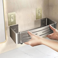 ALUMORA – Self Adhesive Aluminum Bathroom Shelf Organizer