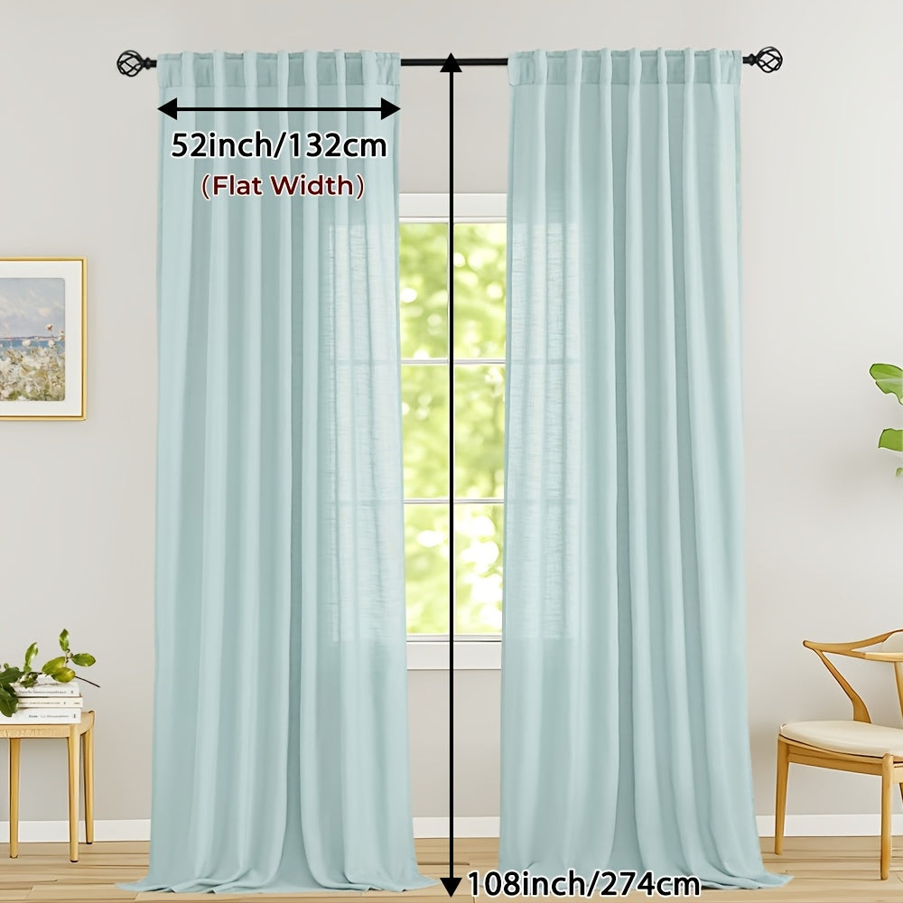 LINVIA – Flax Linen Sheer Curtains for Soft Light Filtering and Privacy Drapery