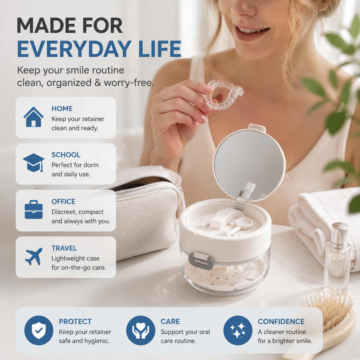 ALIGNDOCK – 3-in-1 Retainer Storage Case for Easy Storage