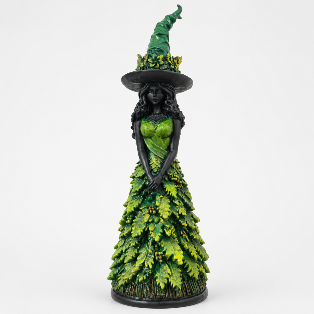 SPELLFERN – Leaf Witch Figurine for Mystical Halloween Charm