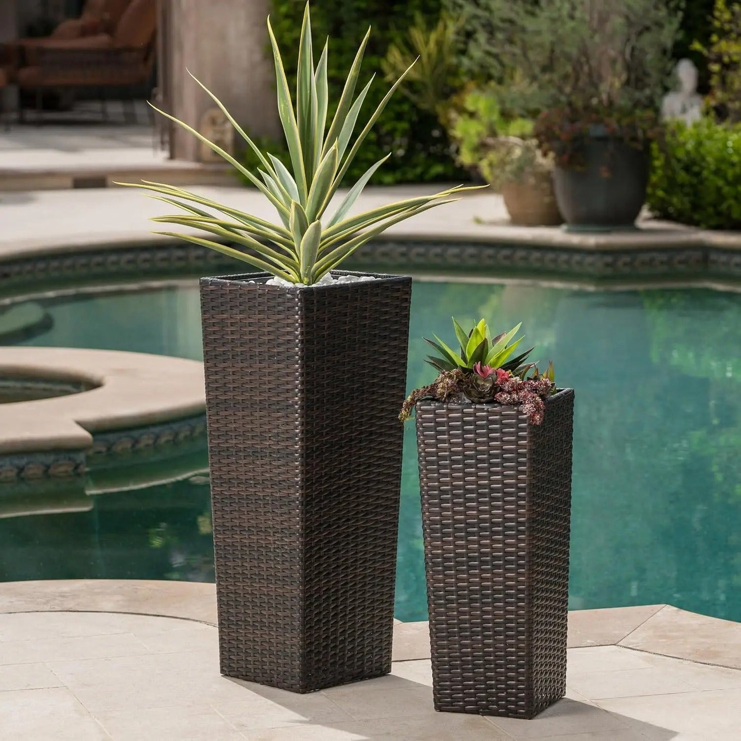 RATTANOVA – Outdoor Wicker Planter Set