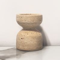 TRAVERTINE LUX – Natural Marble Candle Holders Set