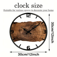 WOODCRAFT Round Carved Wooden Silent Wall Clock
