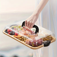 BAMLID – Cheese Board with Acrylic Lid for Portable Serving and Food Protection