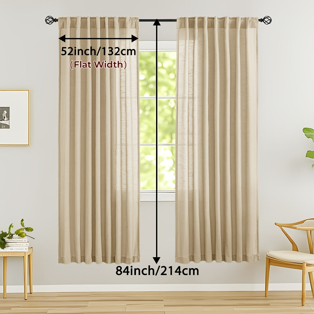 LINVIA – Flax Linen Sheer Curtains for Soft Light Filtering and Privacy Drapery