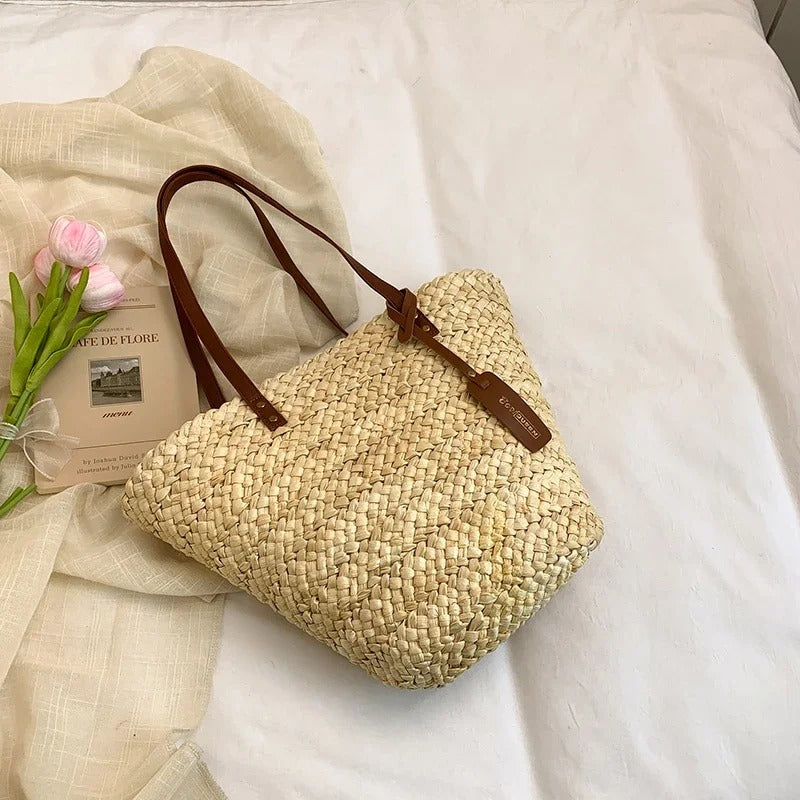 SUNHAVEN – Woven Straw Beach Tote Bag
