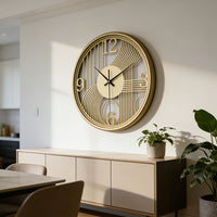 AUREN – 40cm Golden 3D Iron Silent Wall Clock for Modern Home Decor