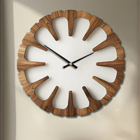 WOODORA Artistic Round Wooden Silent Wall Clock