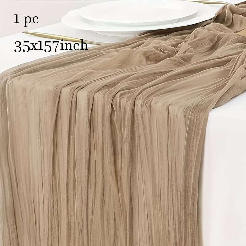 BOHOCRISP – Crinkled Cheese Tablecloth for Elegant Boho and Holiday Table Styling