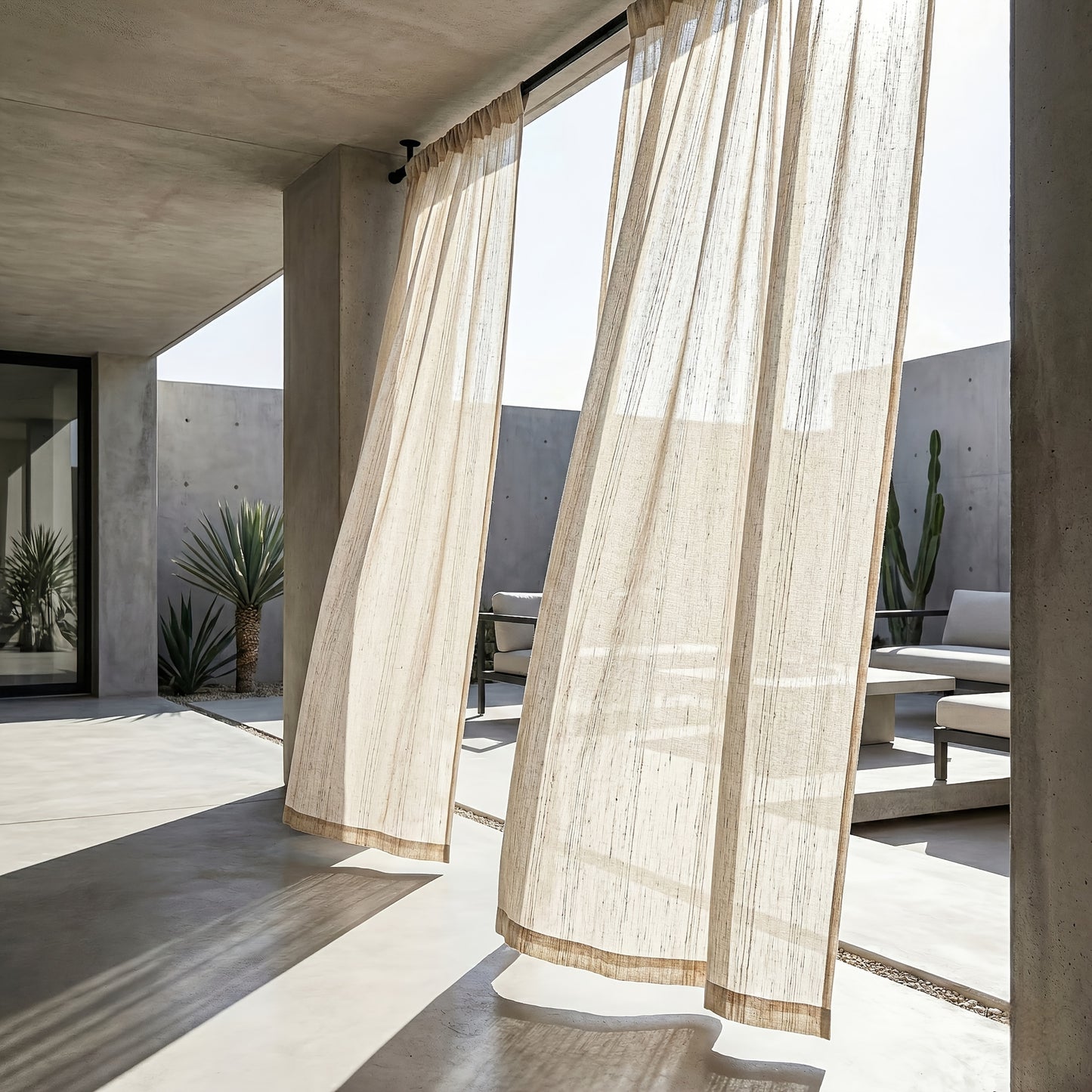 BAMVISTA – Faux Linen Outdoor Sheer Curtains for Privacy and Boho Patio Styling
