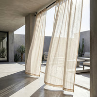 BAMVISTA – Faux Linen Outdoor Sheer Curtains for Privacy and Boho Patio Styling