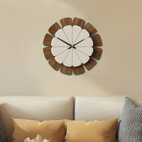 OAKNOVA Round Wooden Battery Wall Clock