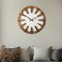 WOODORA Artistic Round Wooden Silent Wall Clock