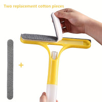 GLASSMATE – 3-in-1 Window & Mirror Scraper with Removable Microfiber Cloth