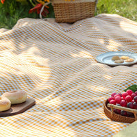PICLUX – Minimalist Plaid Outdoor Picnic Mat for Quick-Dry Travel and Leisure Use
