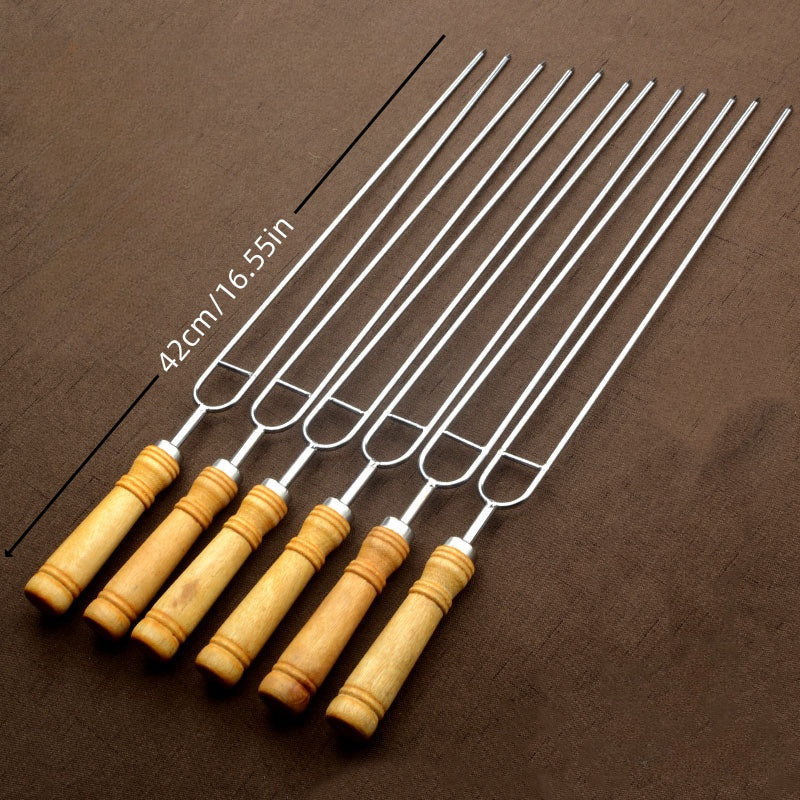 GRILLSKEW – 6PCS Stainless Steel Barbecue Skewers Set